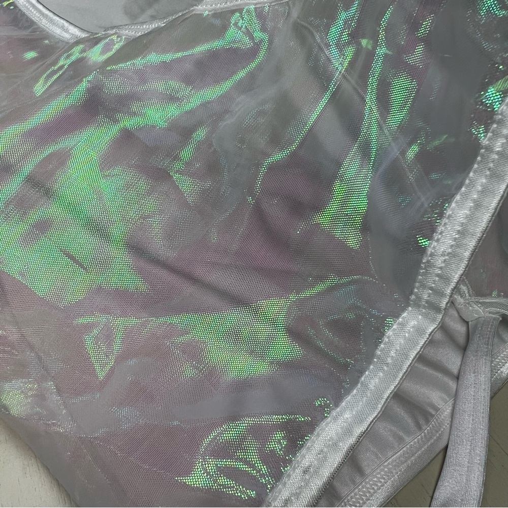Iridescent Two-Piece Set Skirt Wrap Top Designer Size S fairy costume Halloween - Picture 10 of 13